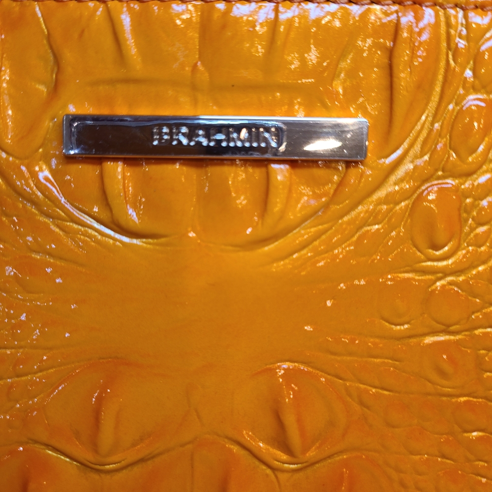 Brahmin Orange Croc-Embossed Tote - Picture 4 of 16